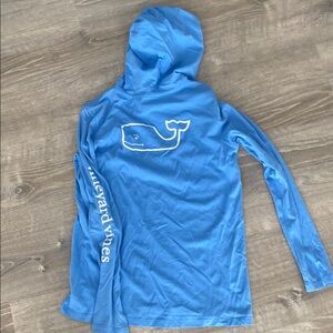Vineyard Vines Light Blue Hoodie with Whale Emblem